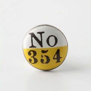 Anthropologie Yellow Lucky Number Dresser Knobs (1)